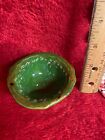 New ListingHandmade Pottery Pinch Pot Greeen with Brown Heavy Textured Small Bowl Shape