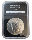 New Listing1923-S $1 Peace Silver Dollar, PCS  Guaranteed Genuine UNC/AU+