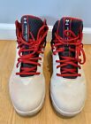 Under Armour Mens Micro G Basketball Shoes 8 White Red Black 1264224-100 Mid Top