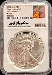 New Listing2021 1 Dollar American Silver Eagle T-2 999 Silver NGC MS 70 KM 746 1st Releases