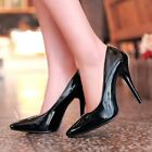 Womens High Heels Shiny Patent Leather Pointy Toe Pumps Wedding Party Shoes