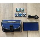 New ListingNintendo DS Lite Handheld Gaming Cobalt Case Charger Cable 5 Games SEE VIDEO!