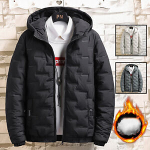 Mens Duck Down Jacket Winter Ultralight Coat Hooded Puffer Jacket Bubble Coats