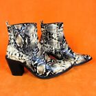 Seven 7 Eve Ankle Boots Women's Size 10 Western Snakeskin Embossed Faux Leather