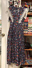 Vintage Country Romance Prairie Midi Dress with Lace Collar Size 5 Small