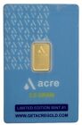 Acre 2.5 Gram .9999 Fine Gold Bar Limited Edition #1 in Plastic ACRE CARD #14