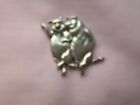STERLING SILVER 2 DANCING PIGS BROOCH PIN SIGNED MFA free shipping