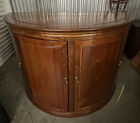 Vintage Solid Wood Bow Front Demi Lune Sideboard Small Buffet Bar Cabinet