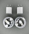 For Apple iPhones 5W USB Wall Charger Block Cube Power Adapter With Cable 2 Pack