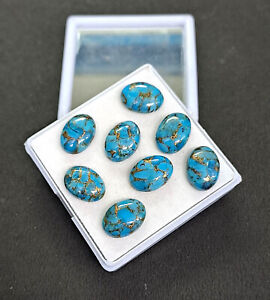 [WHOLESALE] NATURAL BLUE COPPER TURQUOISE CABOCHON OVAL SHAPE LOOSE GEMSTONE