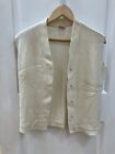 Vintage Lonze Poly Wool Blend Womens S Grandma' Cardigan Vest Button Up Ivory