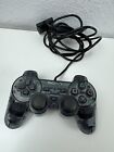 PS2 Controller PlayStation 2 DualShock Clear Black SCPH-10010 - Tested