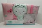 Crib Baby Bed Set Child of Mine By Carters 3 Piece, Owl, Unicorn, Pink, NEW
