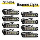8X 6-LED Amber/White Side Marker Flash Emergency Strobe Light Bar Kit Tow Truck (For: 579 Base Tractor Truck - Long Conventional)