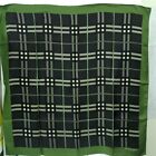 Burberry 100% Silk Scarf Check Green Women's Used from Japan