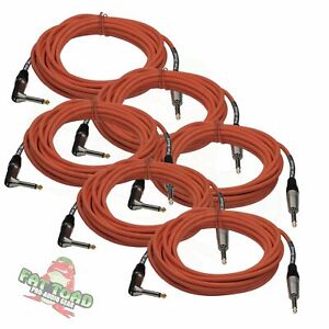 FAT TOAD Guitar Cables Right Angle 20FT � Jack 6 Cords Instrument Speaker Wires