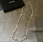 Chanel Coco Mark Crystal Pearl Long Necklace