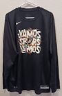 Nike San Antonio Spurs Long Sleeve Shirt VAMOS Black Men’s Size 2XLarge