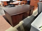 6' BowFront executive desk in Mahogany wood/veneer finish by Standard Desk