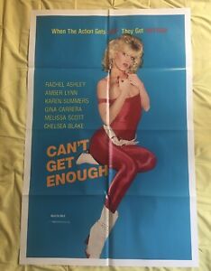 Can't Get Enough 1985.  Folded, Very Fine+. One sheet. Staring Amber Lynn. Adult