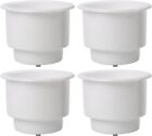 4Pcs Plastic Cup Drink Can Holder W/Drain for Boat Car Marine RV Truck White