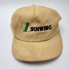 Schwing Concrete Mixers Truck Pumps Hat Cap Beige Mesh Snapback Vtg Usa Bg17D