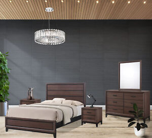 Kings Brand Furniture – Athens 5-Piece King Size Bedroom Set, Brown / Black