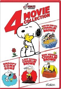 PEANUTS 4 MOVIE COLLECTION DVD Race Bon Voyage Boy Named Brown Snoopy Come Home