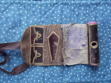 Civil War era Sewing Kit. Soldier's Housewife. Antique Roll up leather case.
