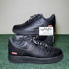 Size 10 - Nike Air Force 1 Low Supreme Box Logo - Black - Pre Owned - FAST SHIP