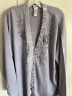 Women's Vintage NAPA Studio Sweater Embroidered Lilac Lt Periwinkle Blue 3x NWT