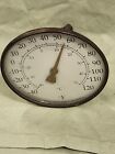 Vintage Conant Custom Brass Round Thermometer With Arm