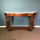 19th C. French Oak Marble Top Console Table