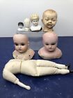 Lot of Various Antique German Bisque Doll Heads  #o