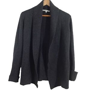 The cashmere project Women’s XSmall 100% Cashmere Shawl Sweater Charcoal Gray