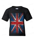 Union Jack Vintage Youth's T-Shirt Distressed UK Flag England Great Britain Tees