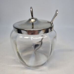 New ListingVintage Jam Pot Silver Plate Lid And Spoon Clear Glass Elkington Plate Spoon