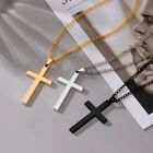 Cross Pendant Necklace Stainless Steel Cuban Chain for Men Women