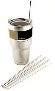 New Listing4 LONG Stainless Steel Straws fits 30 oz Yeti Tumbler Rambler Cups - Brand Dr...