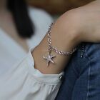 Starfish made with Swarovski Crystal Sea Star Beach Wedding Bridal Bracelet Cute