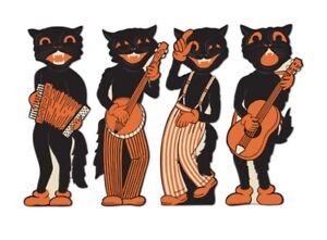 Beistle Vintage Halloween SCAT CAT BAND Cut Outs (Includes 4) Reproduction