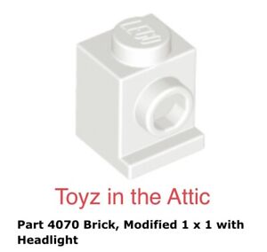 Lego 2x 4070 White Brick, Modified 1 x 1 with Headlight Polaris 1 Space Lab 6972