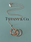 Tiffany & Co. 1837 Interlocking Circles Rubedo Silver Pendant Chain Necklace 18”