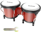 Bongo Drum 4� and 5� Set for Kids Adults Beginners With Tuning Wrench (Red)