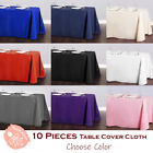 10 pcs Rectangle Tablecloth Table Cover Party Wedding Linen Choose Size Color