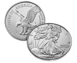 New Listing2021-W Silver American Eagle Uncirculated/Burnished-21EGN-1st Yr TYPE 2-OGP/COA