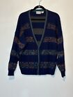 Vintage City Streets Sweater Mens Large Cardigan Sweater Colorful Grandpa