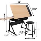 Drafting Table Drawing Desk Artcraft Workstation Adjustable  Tabletop w/Stool