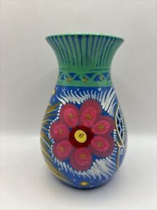 Mexican Flower Vase Hand painted