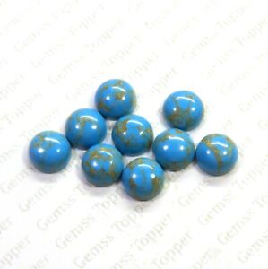 Blue Mohave Turquoise  3 mm, 4 mm, 5 mm, 6 mm Round Cabochon- AAA Quality